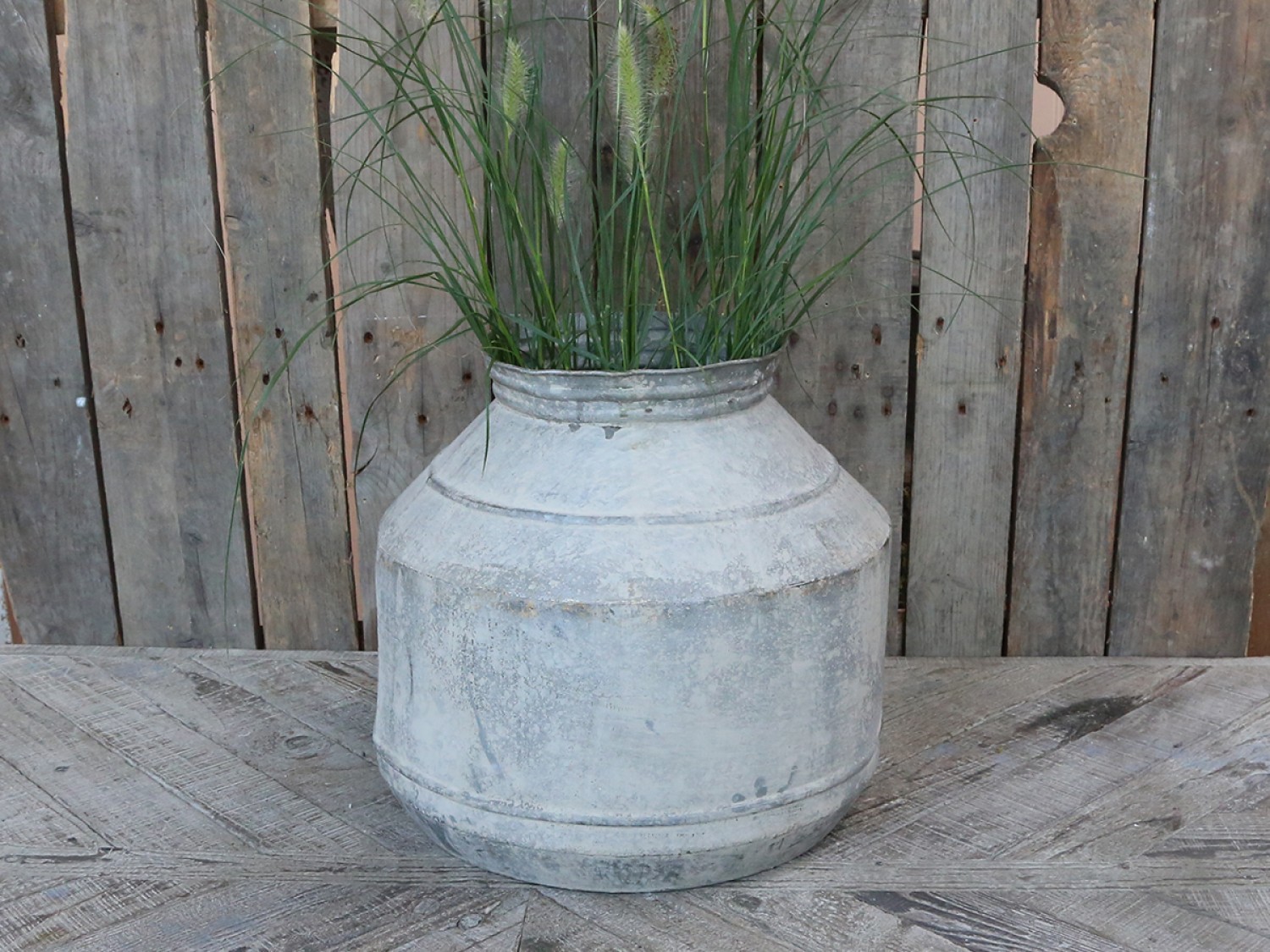 Dekorační plechový antik květináč Flowia - Ø 41*37cm
