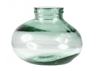 Skleněná designová recyklovaná váza s nádechem zelené - 25*25*19,5cm / 5L