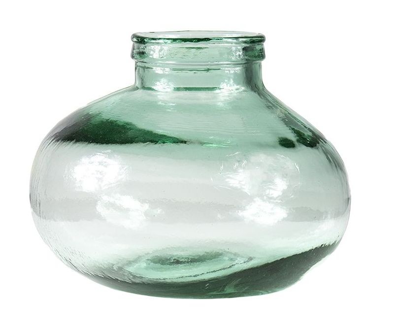 Zelená skleněná designová recyklovaná váza - 25*25*19,5cm / 5L Mars & More