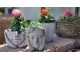 Béžovo-šedý cementový obal na květináč s lučními květy Wildflowers - Ø16*18cm