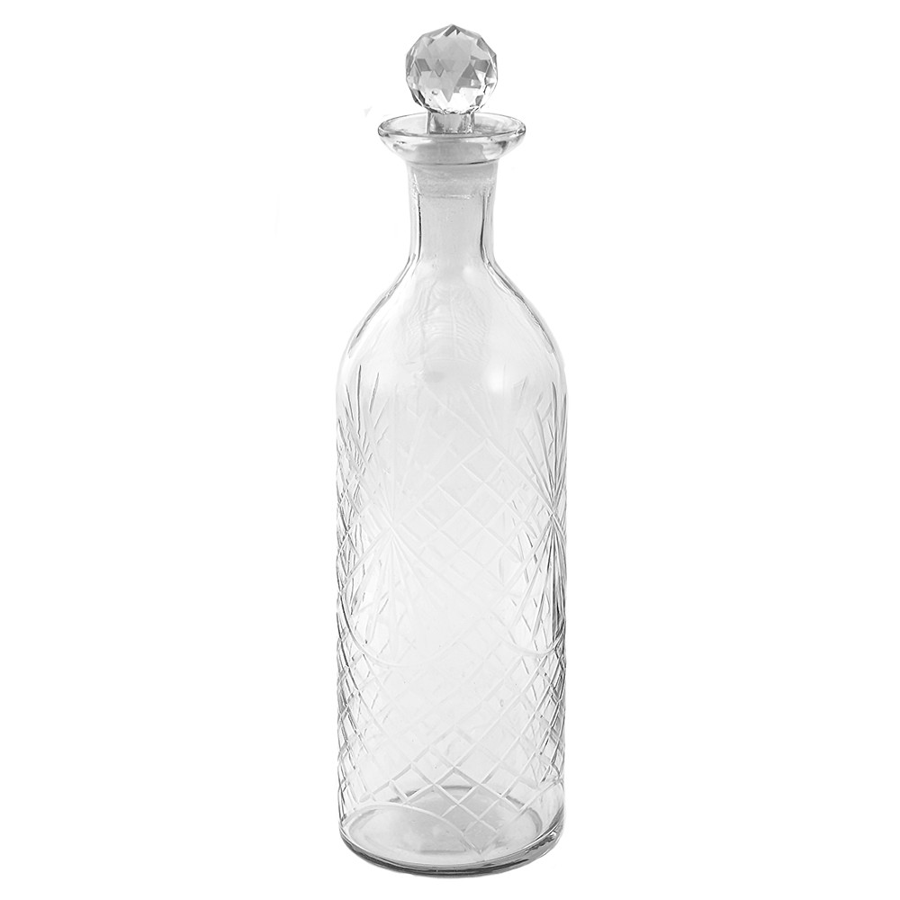 Dekorační transparentní skleněná láhev se zátkou / karafa - Ø 10*36 cm Clayre & Eef
