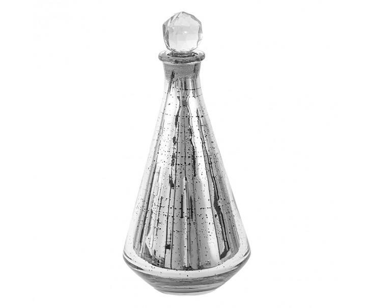 Stříbrná antik skleněná karafa - Ø 12*26 cm