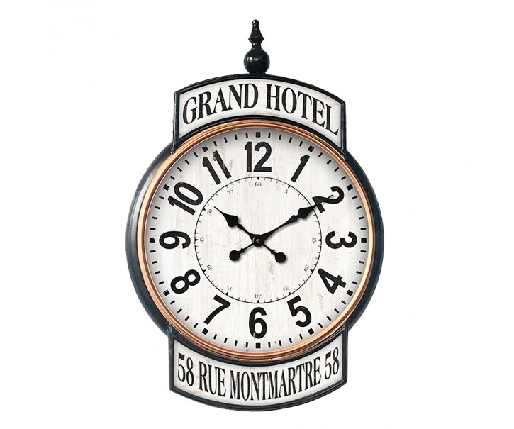 Kovové nástěnné hodiny Grand Hotel - 62*6*93 cm