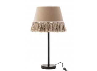 Stolní lampa s béžovým stínidlem s třásněmi Solange - Ø 30*55 cm/ E27/ 40W