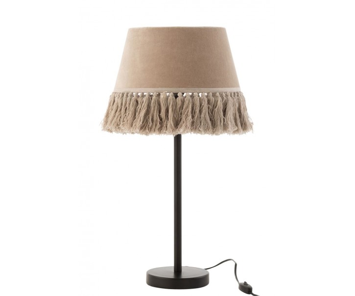 Stolní lampa s béžovým stínidlem s třásněmi Solange - Ø 30*55 cm/ E27/ 40W