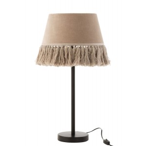Stolní lampa s béžovým stínidlem s třásněmi Solange - Ø 30*55 cm/ E27/ 40W