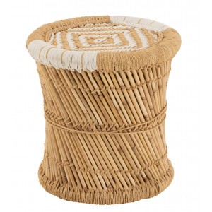 Přírodní bambusový odkládací stolek Stool Bamboo - Ø40*41cm