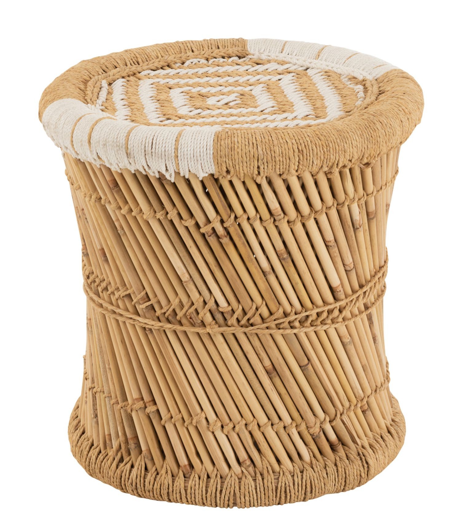 Přírodní bambusový odkládací stolek Stool Bamboo - Ø40*41cm J-Line by Jolipa