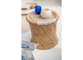 Přírodní bambusový odkládací stolek Stool Bamboo - Ø40*41cm