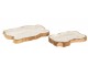 2ks dřevěný podnos s perleťovým vnitřkem Enamell white - 40*3*31/30*3*24cm