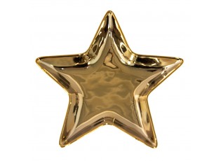 Zlatá keramická miska ve tvaru hvězdy Gold Star - 16*16*2 cm