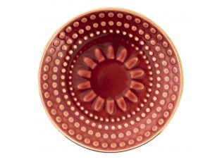 Malý červený snidaňový talířek Breakfast - Ø 13*2 cm