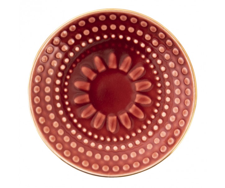 Malý červený snidaňový talířek Breakfast - Ø 13*2 cm