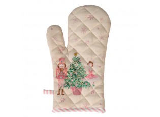 Béžová chňapka - rukavice s Louskáčkem a baletkou Pastel Nutcracker - 18*30 cm