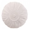 Bílý bavlněný kulatý polštář s krajkou Lace white - Ø 39*12cm Materiál: bavlnaBarva: bílá