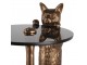 Odkládací stolek s kočičkou a zlatou patinou - 51*36*30 cm
