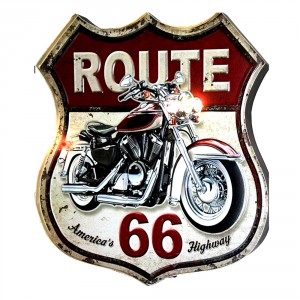 Nástěnná kovová cedule Route 66 - 30*1*35 cm