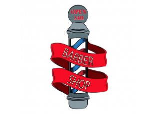 Nástěnná kovová cedule Barber Shop - 33*1*60 cm