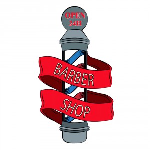 Nástěnná kovová cedule Barber Shop - 33*1*60 cm