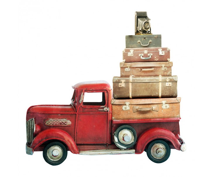 Nástěnná kovová cedule Truck Red - 48*1*50 cm