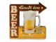 Nástěnná kovová cedule se šipkou Beer - 40*1*40 cm