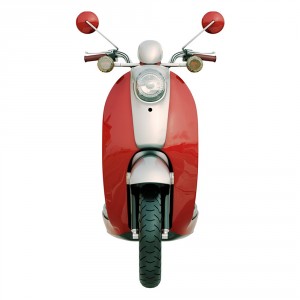 Nástěnná kovová cedule Scooter Red - 27*1*50 cm