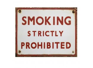 Nástěnná kovová cedule Smoking strictly Prohibited - 25*1*20 cm