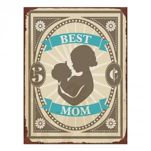 Nástěnná kovová cedule Best Mom - 25*1*33 cm