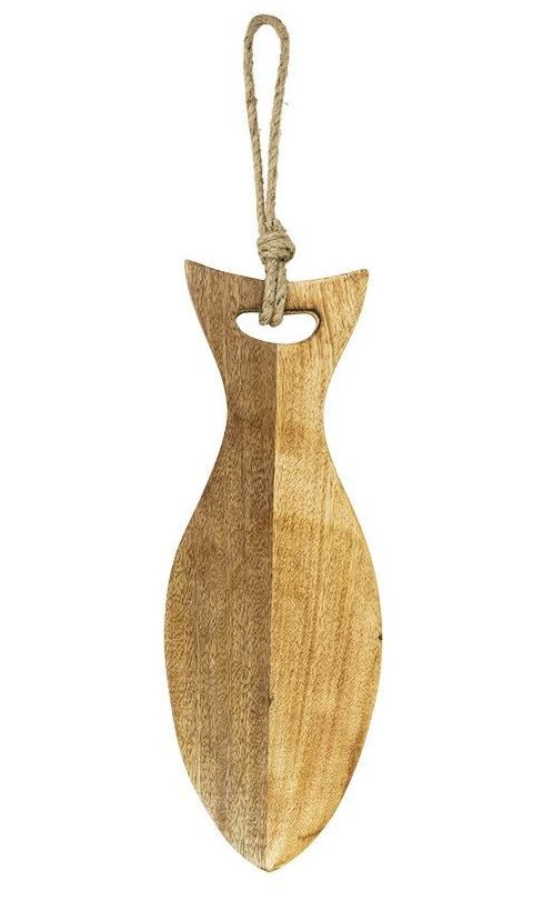 Levně Prkénko ve tvaru ryby z mangového dřeva Mango wood Fish - 14*1.5*37cm CISV38