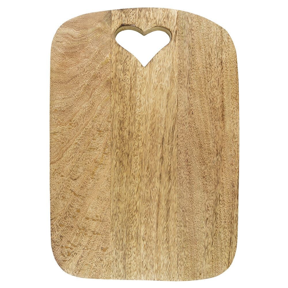 Kuchyňské prkénko z mangového dřeva se srdíčkem Horty - 35*24.5*2.5cm