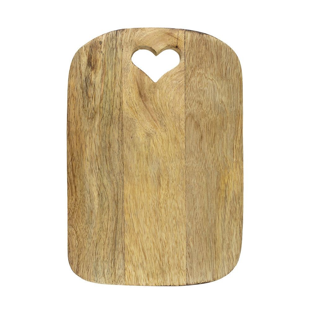 Kuchyňské prkénko z mangového dřeva se srdíčkem Horty - 30*21*2.5cm