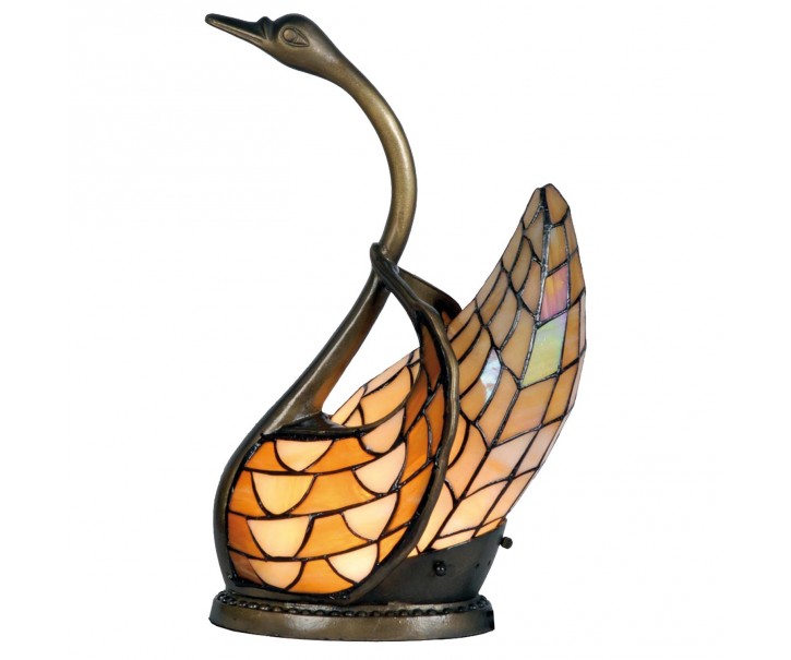 Dekorativní lampa Tiffany labuť - 30*20*45 cm 1x E14 / Max 40W