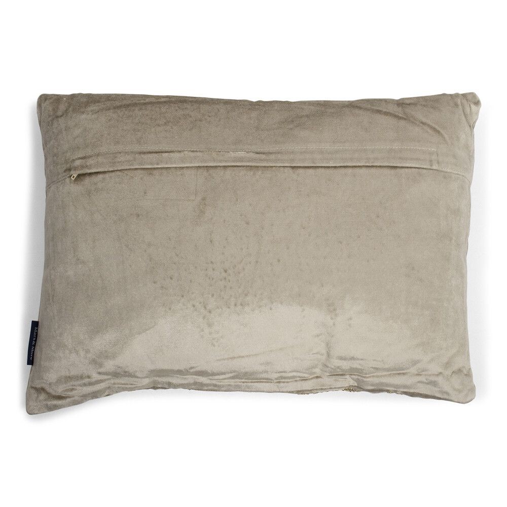 Béžový sametový polštář s ornamenty Paisley beige - 45*15*35cm