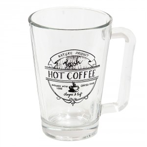 Skleněný hrnek Hot Coffee - 11*8*12 cm / 250 ml