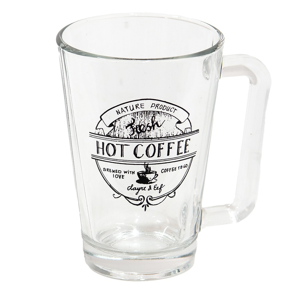 Skleněný hrnek Hot Coffee - 11*8*12 cm / 250 ml