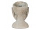 Šedý cementový květináč hlava ženy v dlaních S - 13*13*18 cm