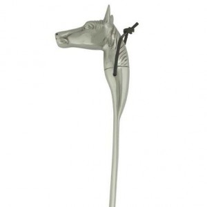 Stříbrná kovová obouvací lžíce s hlavou koně Horse - 52*5*1cm