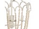 Krémové antik závěsné světlo s korálky Kapiem - 40*40*60 cm E14/max 4*60W