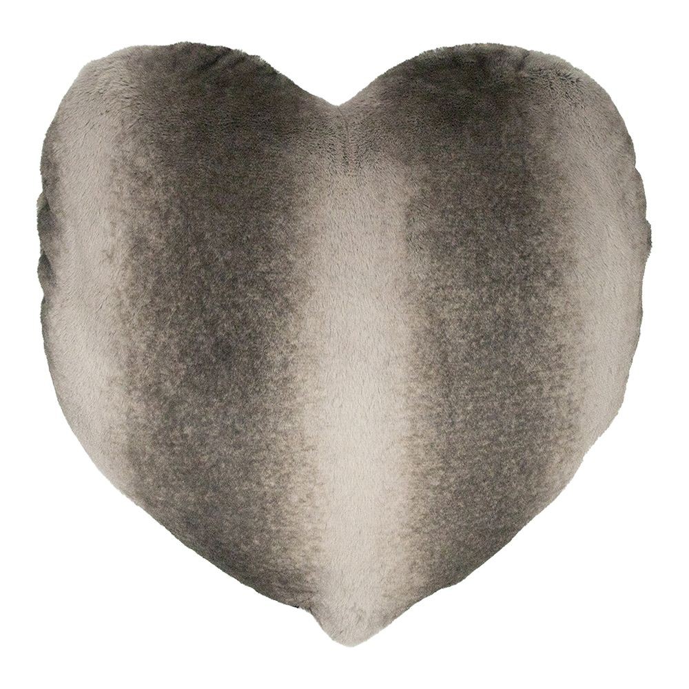 Semišový polštář Grizzly ve tvaru srdce - 45*45*15cm