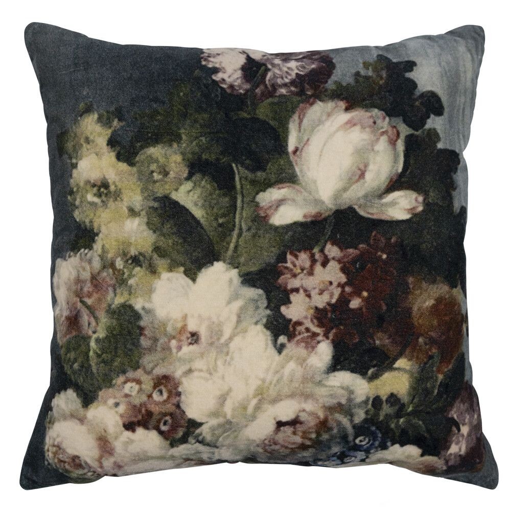 Sametový polšář s dekorem květin Romantic Flowers - 45*45*15cm
