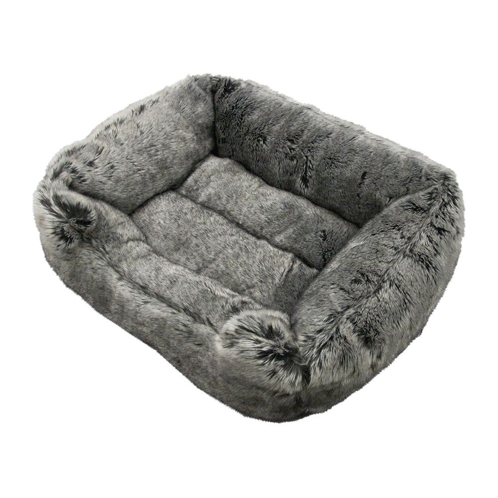 Šedý chlupatý pelíšek pro pejska nebo kočičku Wolf grey - 55*42*15cm