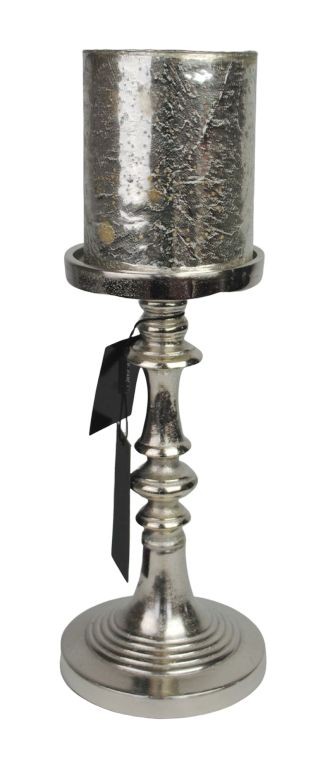Kovový stříbrný svícen Candle - Ø 13*40cm Colmore by Diga