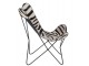 Bílo-černé kožené salónní křeslo Zebra - 86*75*87 cm