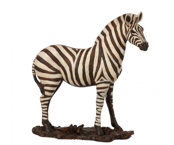 Bílo-černá antik dekorace Zebra - 31*11*32 cm