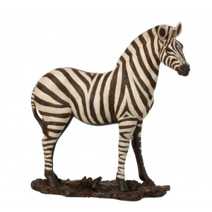 Bílo-černá antik dekorace Zebra - 31*11*32 cm