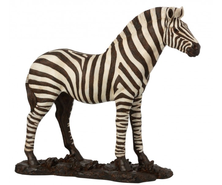 Bílo-černá antik dekorace Zebra - 53*18*48cm