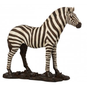 Bílo-černá antik dekorace Zebra - 53*18*48cm