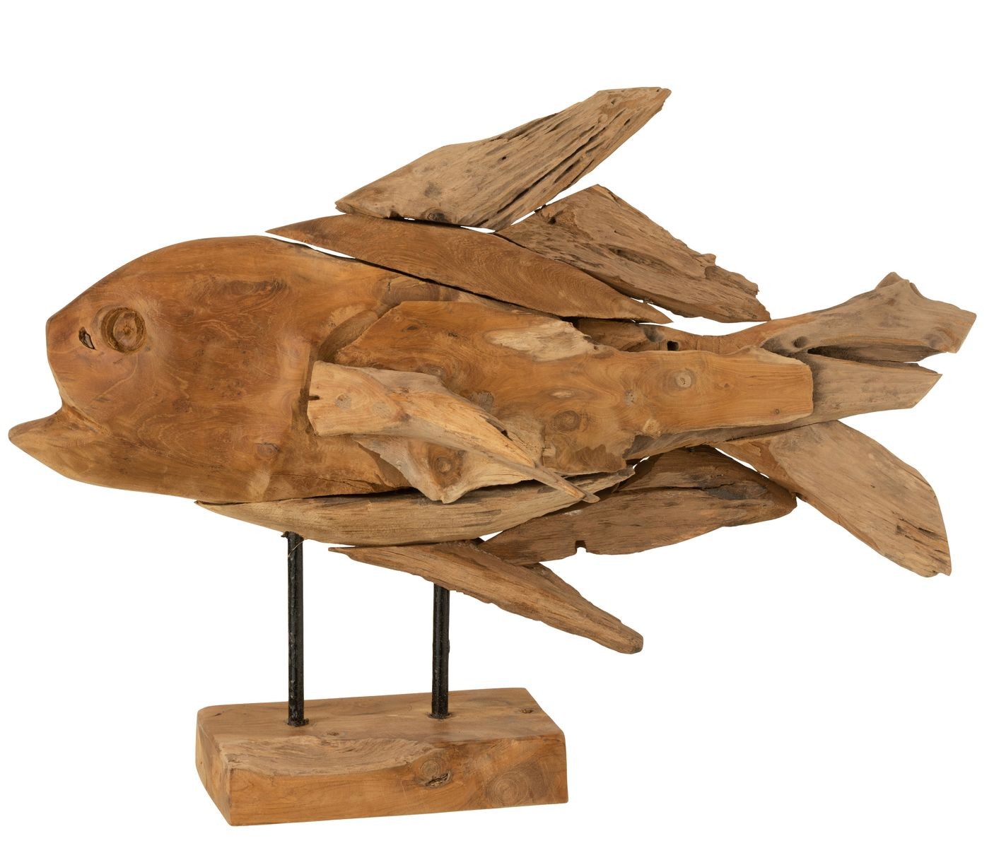 Dřevěná dekorace ryba na podstavci Fish teak - 56*19*36cm 10888