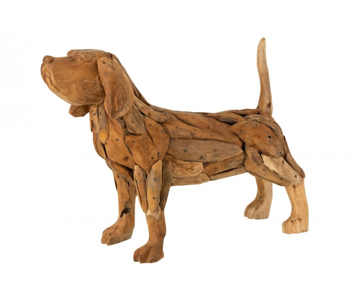 Dřevěná dekorace pes Dog teak - 69*19*51cm