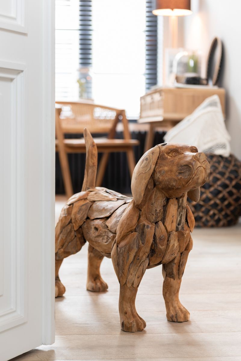 Dřevěná dekorace pes Dog teak - 69*19*51cm